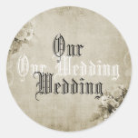 Vintag unser Hochzeit Aufkleber