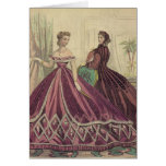 Vintage 1860s Frauen Grußkarte