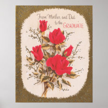 Vintage Abschluss-Karte Plakat