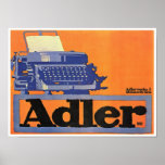 Vintage Adler Schreibmaschinen-Anzeige Posterdrucke