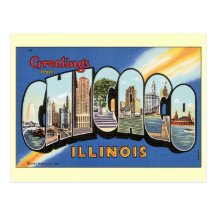 Vintage Adressenänderung, Chicago, Illinois Postkarten