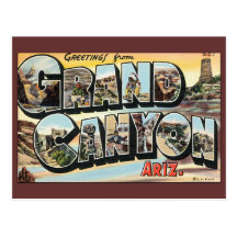 Vintage Adressenänderung, Grand- Canyonreise Postkarten
