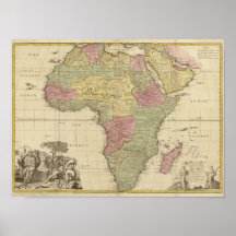 Vintage Afrika-Karte 1725 Plakatdrucke