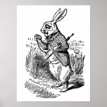 Vintage Alice im Wunderland die weiße Kaninchen-Uh Poster