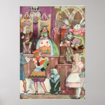 Vintage Alice im Wunderland, Königin der Herzen Plakatdruck