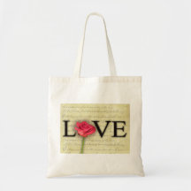 Vintage altmodische Liebe Leinentasche
