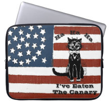 Vintage amerikanische Flaggen-lustige Katze Computer Sleeve Schutzhüllen