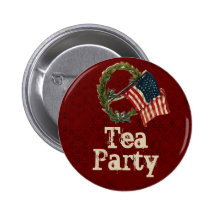 Vintage amerikanische Flaggen-Tee-Party-Knöpfe Button