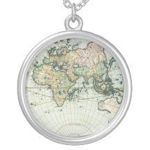 Vintage antike alte Weltkarte durch PieterGoos, 16 Schmuck