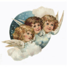 Vintage antike Engels-Weihnachtsverzierung Photofiguren