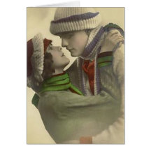 Vintage antike romantische Paar-Karten und Geschen