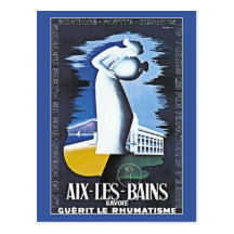 Vintage Anzeige Gesundheits-Wellness-Center Aix-le Postkarte