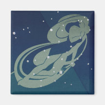 Vintage Astrologie, Jungfrau-Konstellation, Tierkr Kühlschrankmagnet