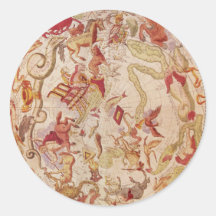 Vintage Astronomie, himmlische Planisphere-Stern-K Runde Aufkleber