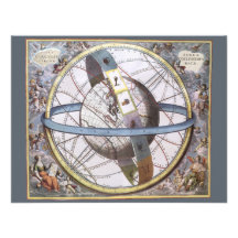 Vintage Astronomie, himmlischer TierkreisPlanisphe Personalisierte Einladungskarten