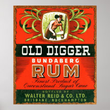 Vintage australische Rum-Werbung Plakatdruck