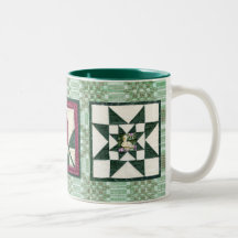 Vintage Bettdecken und Steppdecken-Becher Tasse
