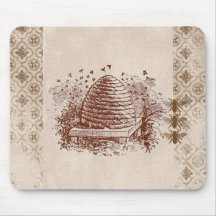 Vintage Bienenstock-Imkerei Mousepad