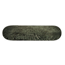 Vintage bildhafte Karte von Detroit Michigan (1889 Personalisiertes Skatedeck