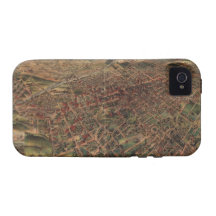 Vintage bildhafte Karte von Los Angeles (1891) Case-Mate iPhone 4 Hüllen