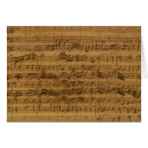 Vintage Blatt-Musik durch Johann Sebastian Bach Karten