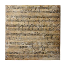 Vintage Blatt-Musik Fliese
