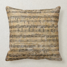 Vintage Blatt-Musik Zierkissen