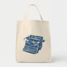 Vintage blaue Schreibmaschine Taschen