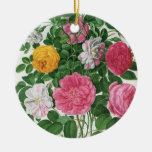 Vintage blühende Blumen, Frühlings-Garten-Rosen Weihnachtsbaum Ornament