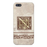 Vintage Blumeninitiale N iPhone 5 Etuis