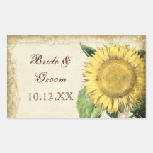 Vintage Blumensonnenblumen - Herbst-Hochzeit im He Stickers