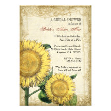 Vintage Blumensonnenblumen - Herbst-Hochzeit im He Individuelle Ankündigungen