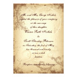 Vintage braune beige Rolleblatt-Hochzeitseinladung