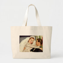 Vintage Braut und Bräutigam; Glückliche Jungvermäh Taschen