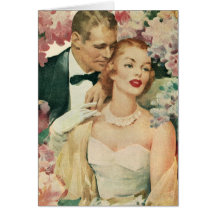 Vintage Braut und Bräutigam-Jungvermählten und Blu Grußkarten