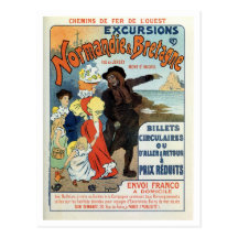 Vintage BRITISCHE Reiseanzeige Frankreichs Normand Postkarte
