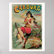 Vintage Cabourg (Calvados, Normandie) Reise-Anzeig Posterdrucke