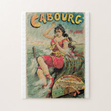Vintage Cabourg (Calvados, Normandie) Reise-Anzeig Jigsaw Puzzles