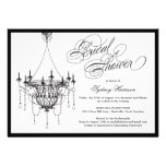 Vintage Chandelier Bridal Shower Invite - White