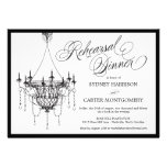 Vintage Chandelier Rehearsal Dinner Invite - White