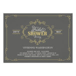 Vintage Chic Flourish Gray Bridal Shower Invite einladungen