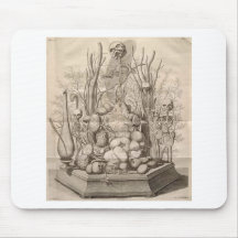 Vintage Creepy Skelette, Schädel und Bäume Mauspads