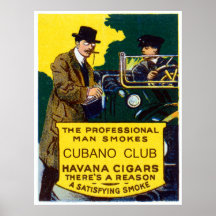 Vintage Cubano Club Cigars Poster