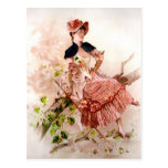 Vintage Dame Portrait Postcard Postkarte