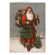 Vintage Deutsch-Sankt-Weihnachtskarten