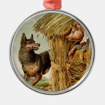 Vintage drei kleine Schweine; Großer schlechter Wo Weihnachtsbaum Ornamente