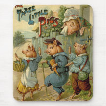 Vintage drei kleine Schweine, Mamma ist traurig un Mousepad