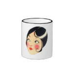 Vintage Dreißigerjahre Prallplatten-Frau Kaffeetassen