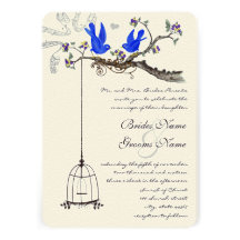 Vintage Drosseln gelb u. lila Wedding Blüte Individuelle Ankündigskarten