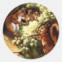 Vintage Eichhörnchen-Aufkleber